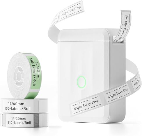 NIIMBOT D110 Upgraded Version Mini Label Maker Machine with Tape, Portable Bluetooth Thermal Printer, Sticker Labeler with Multiple Templates for Office Organization Home Kitchen School, White in Saudi Arabia