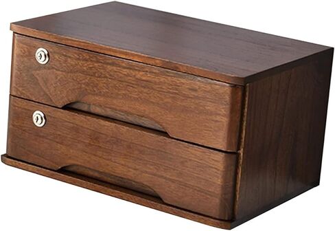 مربع تخزين سطح المكتب مع أدراج - صندوق تخزين خزانة ملفات مسطح ، خزانة درج سطح المكتب مع قفل ، منظمي خزانة ملفات سطح المكتب ، خزانة خزانة/سطح مكتب خشبية (A ، 4 درج in Kuwait