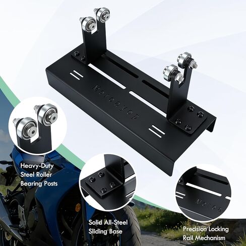Motorcycle Moped Crank Crankshaft Truing Stand Runout Measurement Tool with Long Track Base & Steel Roller Bearing Posts for Dirt Bikes Scooters Mopeds in Kuwait