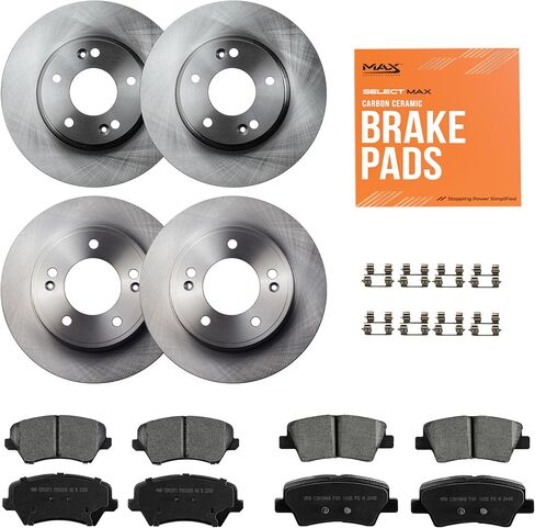 MAX Advanced Brakes - Brake Kit For 2011-2016 Hyundai Elantra, 2014-2018 Kia Forte| Carbon Ceramic Brake and Rotor Kit Front and Rear| OE Replacement Brake Rotors in Kuwait