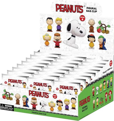 سلسلة Peanuts Series 4 - مشبك حقيبة قابل للجمع مقاس 5 بوصات - حقيبة عمياء (شكل عشوائي واحد) - سلسلة مفاتيح شخصية كرتونية/ملحق حقيبة الظهر | بضائع مرخصة رسميًا in Kuwait