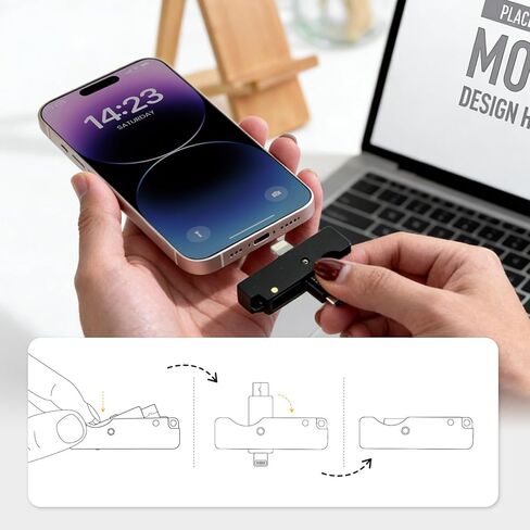 غطاء حماية لسلسلة المفاتيح من الألومنيوم متوافق مع YubiKey 5Ci - جراب معدني بالكامل من الألومنيوم، تصميم منزلق ثابت في المنتصف، وصول مزدوج الطرف، حمل سلسلة مفاتيح، أسود in Kuwait