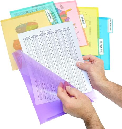 جيوب لمشروع مجلد المستندات من Ultimate Office PocketFile، قطع ثالثة، حجم الحروف، في 6 ألوان متنوعة، مجموعة من 18 قطعة in Kuwait