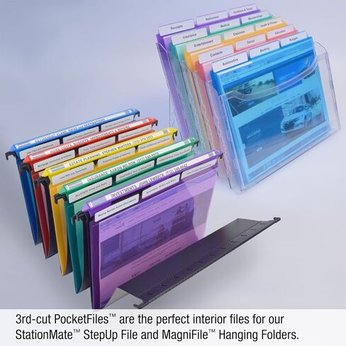 جيوب لمشروع مجلد المستندات من Ultimate Office PocketFile، قطع ثالثة، حجم الحروف، في 6 ألوان متنوعة، مجموعة من 18 قطعة in Kuwait