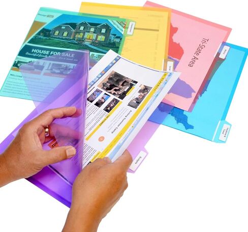 جيوب لمشروع مجلد المستندات من Ultimate Office PocketFile، قطع ثالثة، حجم الحروف، في 6 ألوان متنوعة، مجموعة من 18 قطعة in Kuwait