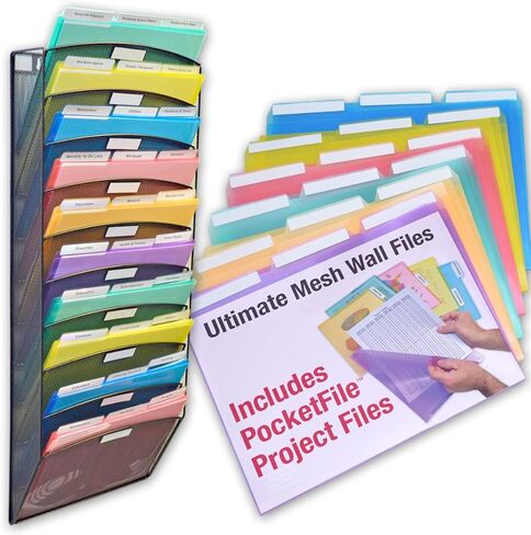 جيوب لمشروع مجلد المستندات من Ultimate Office PocketFile، قطع ثالثة، حجم الحروف، في 6 ألوان متنوعة، مجموعة من 18 قطعة in Kuwait