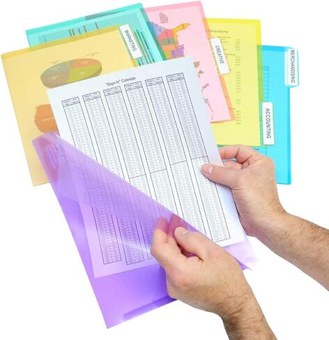 جيوب لمشروع مجلد المستندات من Ultimate Office PocketFile، قطع ثالثة، حجم الحروف، في 6 ألوان متنوعة، مجموعة من 18 قطعة in Kuwait