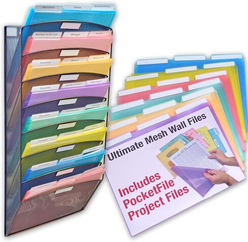جيوب لمشروع مجلد المستندات من Ultimate Office PocketFile، قطع ثالثة، حجم الحروف، في 6 ألوان متنوعة، مجموعة من 18 قطعة in Kuwait