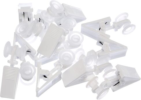 GARDINIA 12 x White Plastic Curtain Track U Track Roller Rings With Clamp in Saudi Arabia