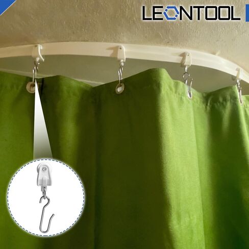 60 Pack Curtain Track Sets Ceiling Mount Curtains Tracks Hooks and Rollers Metal Curtain Track Hook S Shaped Small Curtains Metal Drape Wire Hooks for Ceiling Drape Tracks in Saudi Arabia