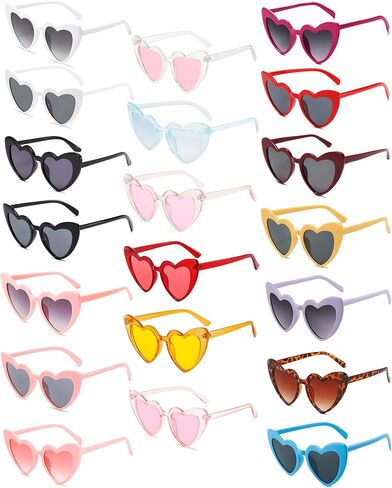 12 Pack Heart Shaped Cat Eye Sunglasses Bulk for Women Heart Sunglasses for Bachelorette Party in Kuwait