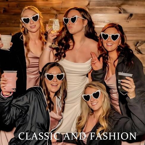 12 Pack Heart Shaped Cat Eye Sunglasses Bulk for Women Heart Sunglasses for Bachelorette Party in Kuwait