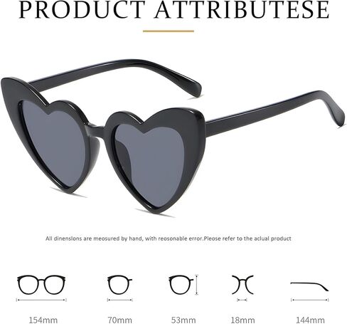 12 Pack Heart Shaped Cat Eye Sunglasses Bulk for Women Heart Sunglasses for Bachelorette Party in Kuwait