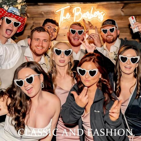 12 Pack Heart Shaped Cat Eye Sunglasses Bulk for Women Heart Sunglasses for Bachelorette Party in Kuwait