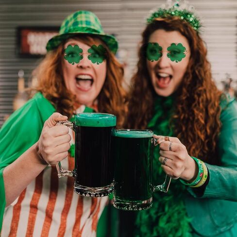 St. Patrick’s Day Irish Shamrock Sunglasses Green Four Leaf Clover Leprechaun Costume Glasses Party Favors Eyewear in Saudi Arabia