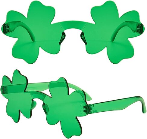نظارات شمس القديس باتريك الأيرلندية شامروك باللون الأخضر بأربعة أوراق البرسيم Leprechaun زي نظارات الحفلات المفضلة in Kuwait