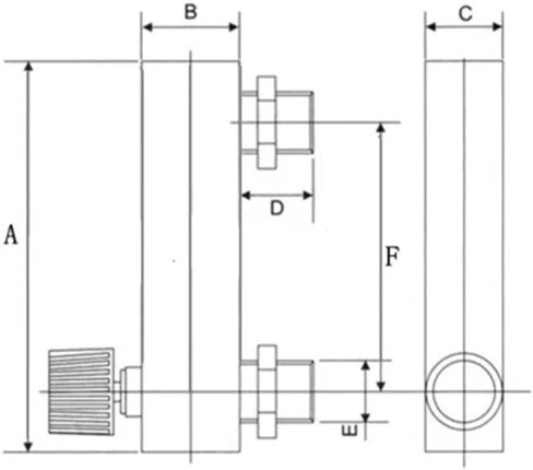 LZM-6T 0.1-1LPM panel type acrylic flowmeter(flow meter) with adjust valve bass fitting Female G1/4" Male M18*1.5 in Saudi Arabia