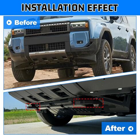 نقاط الاسترداد الأمامية مناسبة لسيارة Toyota Land Cruiser LC250/Tacoma/Lexus GX550 2024 2025 2026 & 2025-2026 Toyota 4Runner، تركيب بخطاف سحب أمامي عالي التحمل (قطعتان، أسود) in Kuwait