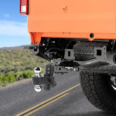 Trailer Hitch (Fits 2-Inch Receiver) - Heavy Duty Aluminum Tow Hitches with 6-Inch Drop/Rise for Truck (12,500 LBS GTW) - Weatherproof Double Anti-Theft Locking Hitch Pins (Black) in Saudi Arabia