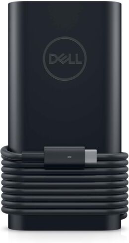 شاحن كمبيوتر محمول Dell Slim USB-C بقدرة 45 وات، ومحول طاقة من النوع C، وسلك محول تيار متردد بطول 1 متر، ومكونات OEM - أسود in Saudi Arabia