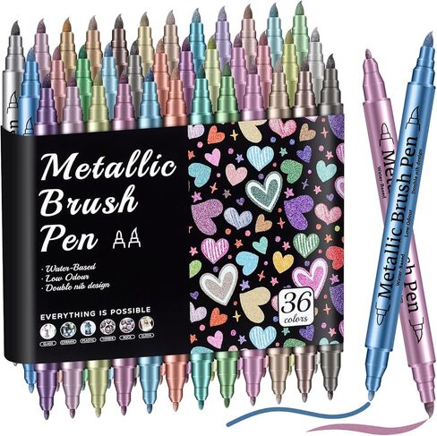 12 Color Acrylic Paint Markers Set, Soft Brush Tip Art Pens for Wood, Canvas, Glass & Rock Painting, Water Resistant Ink DIY Crafts Supplies in Saudi Arabia