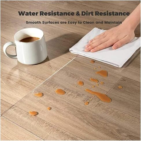 Transparent Chair Mat Transparent Floor Protector,Rectangular Vinyl Floor Protector Mat,Entrance Balcony Stairs Door Mat,Multipurpose Vinyl Roll for Wood Floor/,1mm-110x250cm/3.6x8.2ft in Saudi Arabia