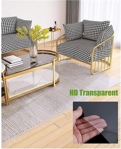 Transparent Chair Mat Transparent Floor Protector,Rectangular Vinyl Floor Protector Mat,Entrance Balcony Stairs Door Mat,Multipurpose Vinyl Roll for Wood Floor/,1mm-110x250cm/3.6x8.2ft in Saudi Arabia