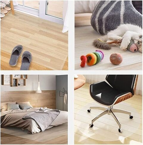 Transparent Chair Mat Transparent Floor Protector,Rectangular Vinyl Floor Protector Mat,Entrance Balcony Stairs Door Mat,Multipurpose Vinyl Roll for Wood Floor/,1mm-110x250cm/3.6x8.2ft in Saudi Arabia
