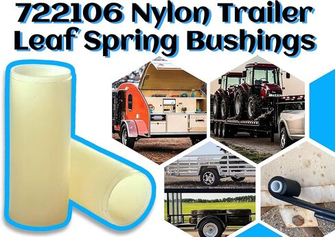 16Pcs Trailer Leaf Spring Bushing Kit 9/16" ID 11/16" OD 1-3/4" Long, Heavy Duty Nylon Shackle Bushing for Double Eye Springs & Trailer Axle Equators, Replacement for 722106 (Nylon) in Saudi Arabia