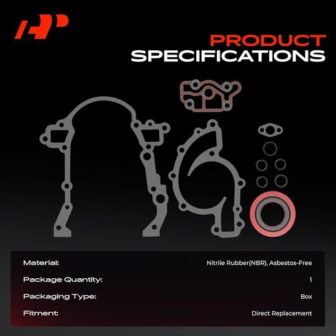 مجموعة حشية غطاء توقيت المحرك الممتاز متوافقة مع Buick LaCrosse/Allure 2006-2009، Lucerne 2006-2008، LeSabre 2005، Park Avenue 2005 & Pontiac Bonneville 2005، Grand Prix 2006-2008، 3.8L in Kuwait