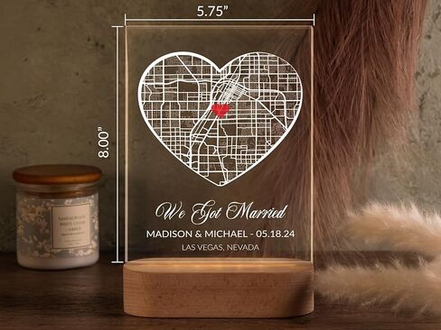 Where We Met Map Gifts, Valentine Gifts for Her, Custom Couple Night Light, Personalized Our First Date Acrylic Plaque, Where It All Began Location Plaque in Saudi Arabia