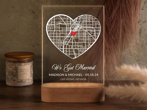 Where We Met Map Gifts, Valentine Gifts for Her, Custom Couple Night Light, Personalized Our First Date Acrylic Plaque, Where It All Began Location Plaque in Saudi Arabia