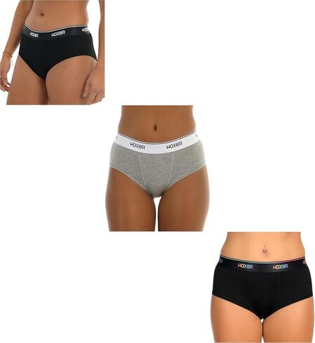 Woxer XX-Large (Black 2.0 + Pride Black + Heather Grey) Womens Boxer Briefs Underwear, Classic Brief Style Boyshorts Panties, Soft Anti-Chafing, No Roll Inseam in Saudi Arabia
