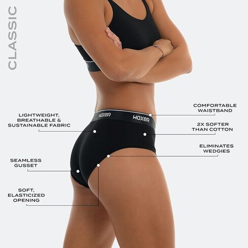 Woxer XX-Large (Black 2.0 + Pride Black + Heather Grey) Womens Boxer Briefs Underwear, Classic Brief Style Boyshorts Panties, Soft Anti-Chafing, No Roll Inseam in Saudi Arabia