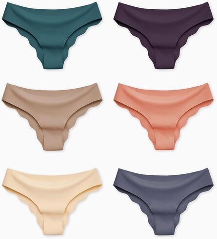 PATPAT Teen Girls Seamless Underwear No Show Panties Pack of 6 Invisible Briefs for Big Girl Stretch Bikini Briefs 10-16Y in Saudi Arabia