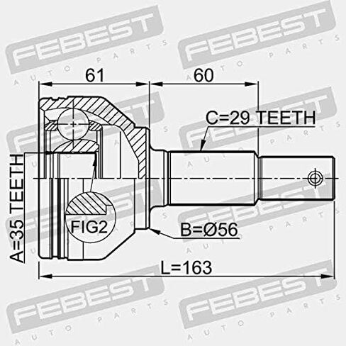 Outer Cv Joint 35X56X29 Febest 0210-J1020 Oem C9211-JA00A in Saudi Arabia