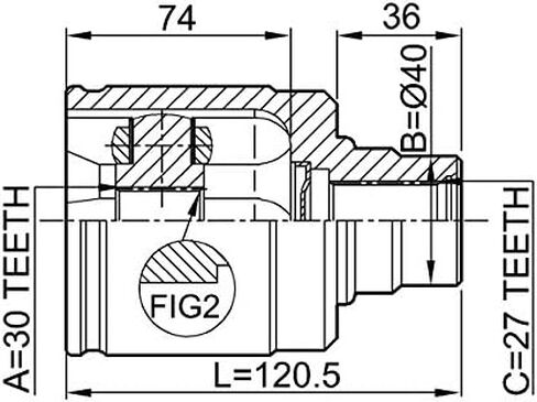 44310S0A900 - Inner CV Joint 30X40X27 For Honda - Febest in Saudi Arabia