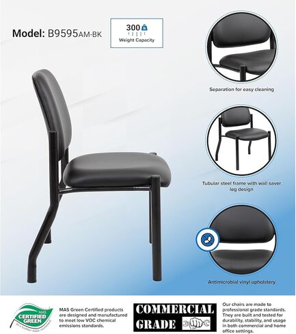 كراسي جلوس للضيوف من Boss Office Products، باللون الأسود in Kuwait