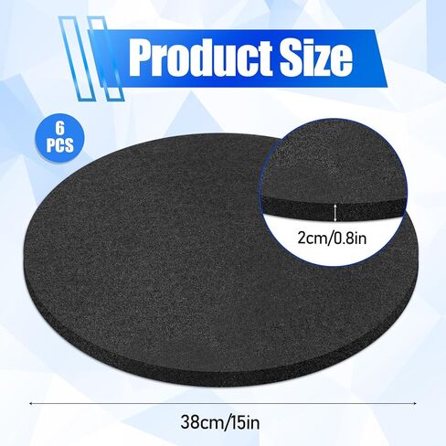 6 Pack Oil Drain Splash Pad 15 inch Round Splash Pad for Oils Drain Pan for Car Changing Oil Transmission Drains Pan Oi l Change Pans Oi l Mat for Automotive Repair and Technicians, Black in Saudi Arabia