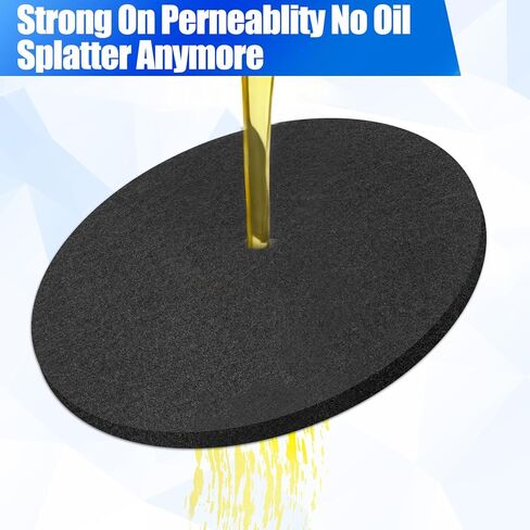 6 Pack Oil Drain Splash Pad 15 inch Round Splash Pad for Oils Drain Pan for Car Changing Oil Transmission Drains Pan Oi l Change Pans Oi l Mat for Automotive Repair and Technicians, Black in Saudi Arabia