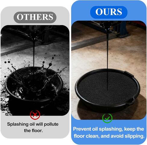 6 Pack Oil Drain Splash Pad 15 inch Round Splash Pad for Oils Drain Pan for Car Changing Oil Transmission Drains Pan Oi l Change Pans Oi l Mat for Automotive Repair and Technicians, Black in Saudi Arabia
