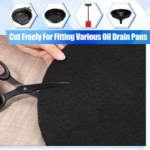 6 Pack Oil Drain Splash Pad 15 inch Round Splash Pad for Oils Drain Pan for Car Changing Oil Transmission Drains Pan Oi l Change Pans Oi l Mat for Automotive Repair and Technicians, Black in Saudi Arabia