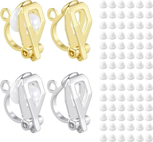 30pcs محول قرار مقطع فضية مع حلقة سهلة مفتوحة لأقراط DIY الأذنين غير المليئة بالدخول إلى وسادات الراحة الراحة in Saudi Arabia