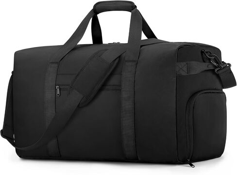 حقيبة ETRONIK للحمل مقاس 22 × 14 × 9 معتمدة من شركات الطيران، حقائب سفر كبيرة سعة 45 لتر مع حجرة للأحذية، حقيبة حمل مقاومة للماء للطائرة، حقيبة دفل للسفر في عطلة نهاية الأسبوع وصالة الألعاب الرياضية الليلية، أسود in Kuwait