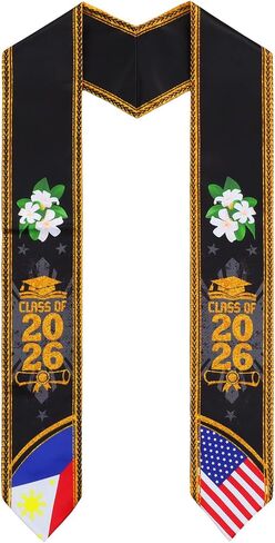 Philippine Graduation Stole Sash Mixed Flag Filipino Stole Sash Class of 2026 Graduation Decoration in Saudi Arabia