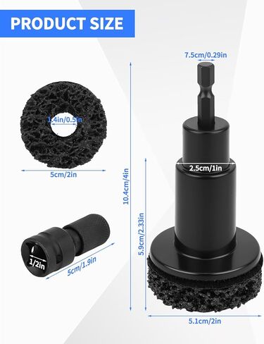 منظف ​​الفرامل ومجموعة أدوات تنظيف محور العجلة، 5 رؤوس طحن لإزالة الصدأ، تناسب المثقاب - صيانة سيارات الدفع الرباعي والشاحنات in Kuwait