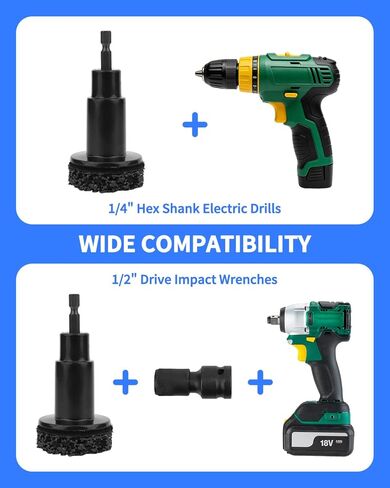 منظف ​​الفرامل ومجموعة أدوات تنظيف محور العجلة، 5 رؤوس طحن لإزالة الصدأ، تناسب المثقاب - صيانة سيارات الدفع الرباعي والشاحنات in Kuwait