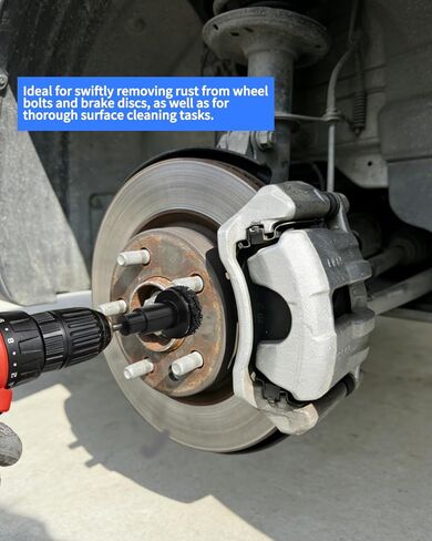 منظف ​​الفرامل ومجموعة أدوات تنظيف محور العجلة، 5 رؤوس طحن لإزالة الصدأ، تناسب المثقاب - صيانة سيارات الدفع الرباعي والشاحنات in Kuwait