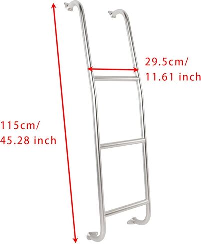 Areyourshop 093TS Stainless Steel 3-Step Van Ladder Rear Step Ladder for Ford Transit Low Roof Vans 2014 2015 2016 2017 2018 2019 2020 2021 2022 2023 2024 2025 in Saudi Arabia