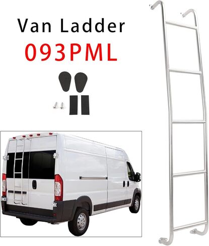 Areyourshop Stainless Steel 5-Step Van Ladder Rear Step Ladder 093PML For Dodge Ram ProMaster High Roof 2014-2025 in Saudi Arabia